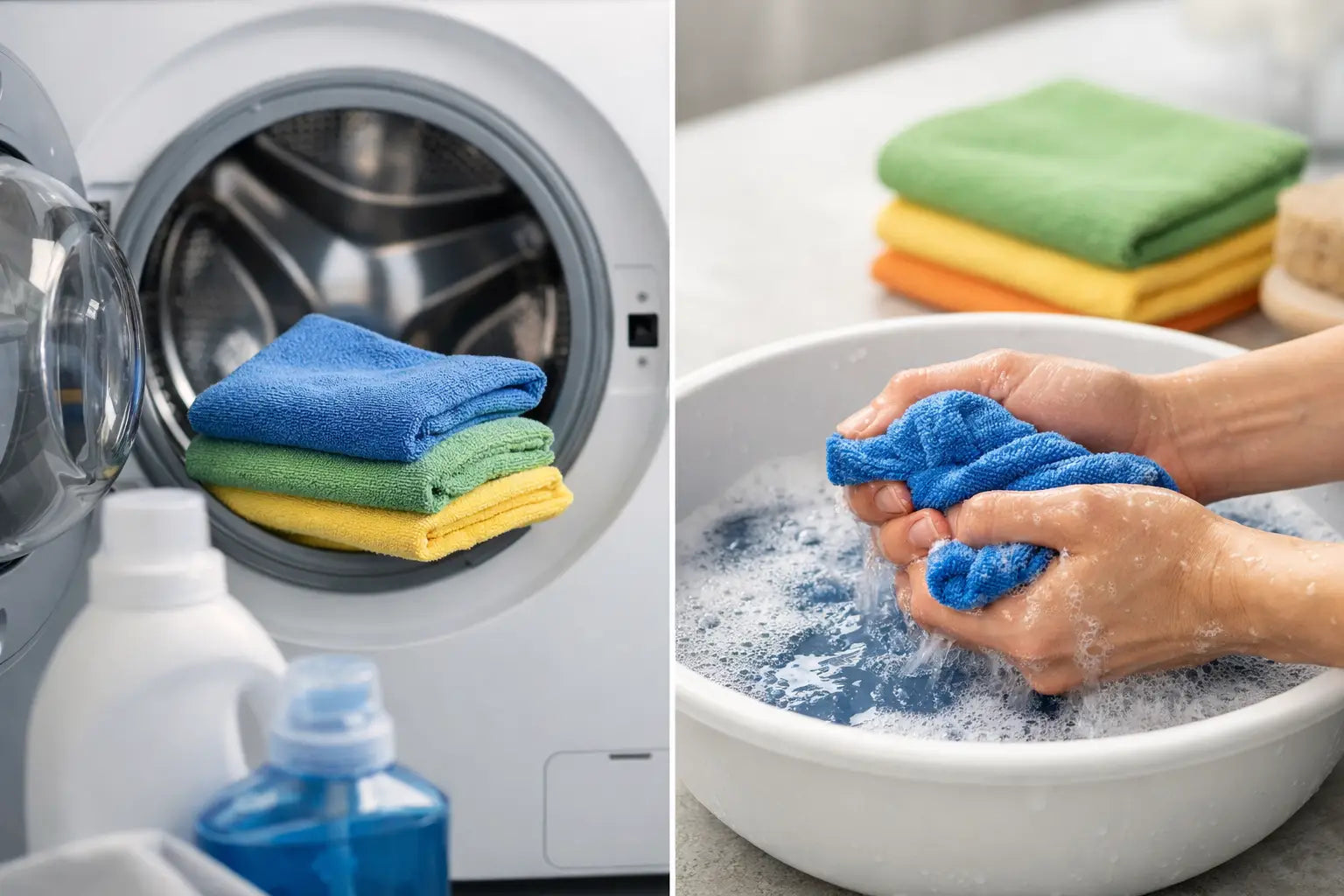 Lavage machine ou main des microfibres ?