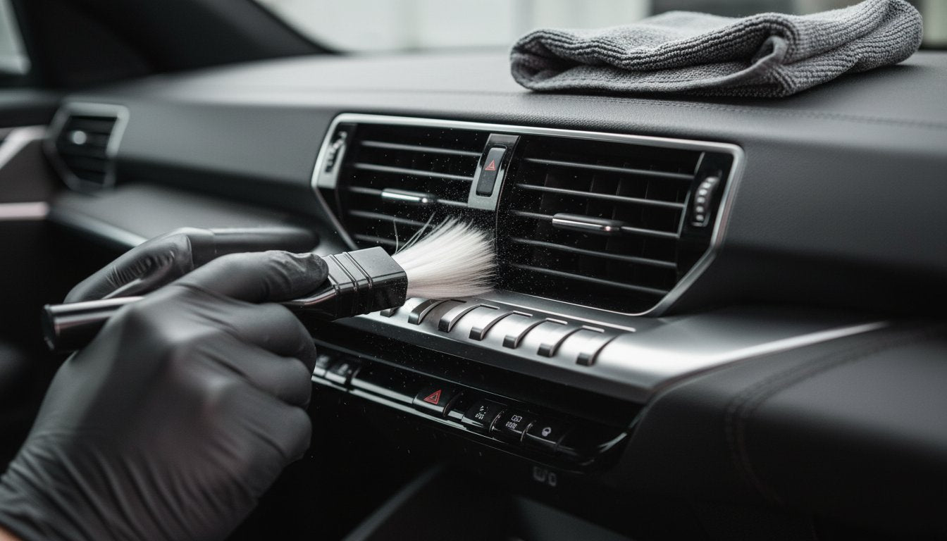 Microfibre et pinceau detailing : Le guide pour nettoyer vos aérateurs sans concession