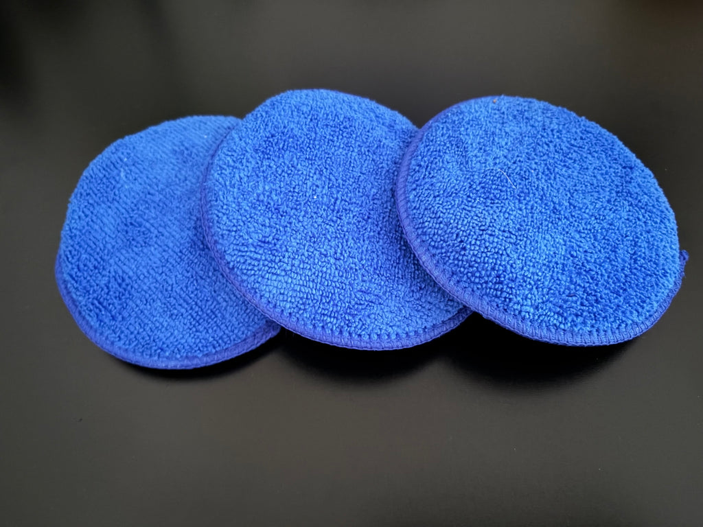 Pad applicateur rond LAB514 bleu, de 13 cm de diamètre.