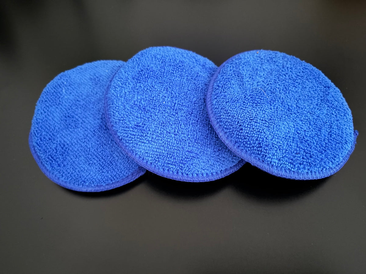 Pad applicateur rond LAB514 bleu, de 13 cm de diamètre.
