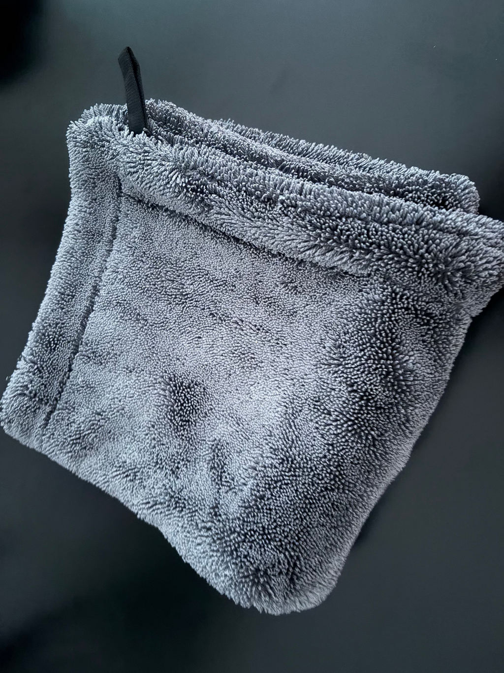 Serviette Microfibre de séchage Mini Twisted Loop 2000GSM LAB514, grise, format 40X40 cm.